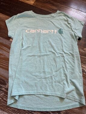 Carhartt Girls Mint Green Logo Short Sleeve Tee